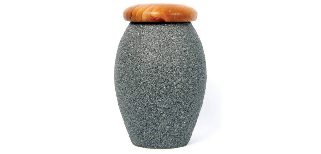 Wooden vessel made to look like a stone jar from a time