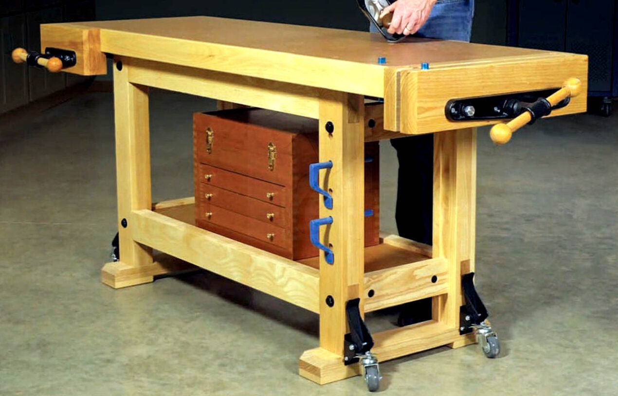 Heavy-duty workbench from common materials